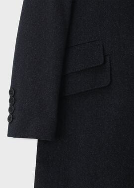 ヘリンボーン ウールカシミヤ チェスターコート（ネイビー） ｜ポール