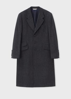 ヘリンボーン ウールカシミヤ チェスターコート