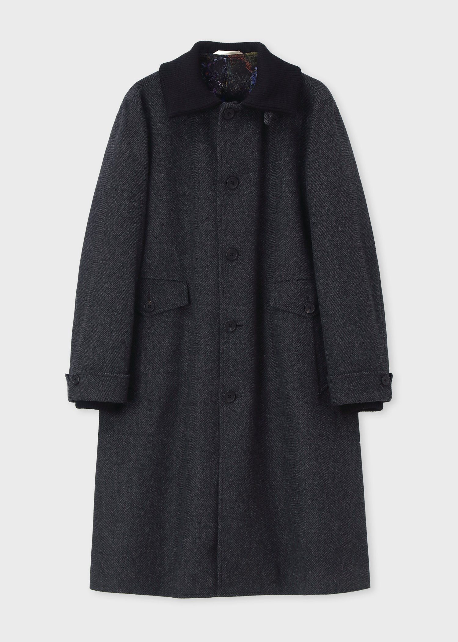 ヘリンボーン ウールカシミヤ ドンキーコート（グレー） ｜ポール・スミス