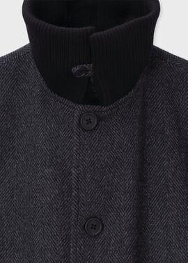 ヘリンボーン ウールカシミヤ ドンキーコート（グレー） ｜ポール・スミス