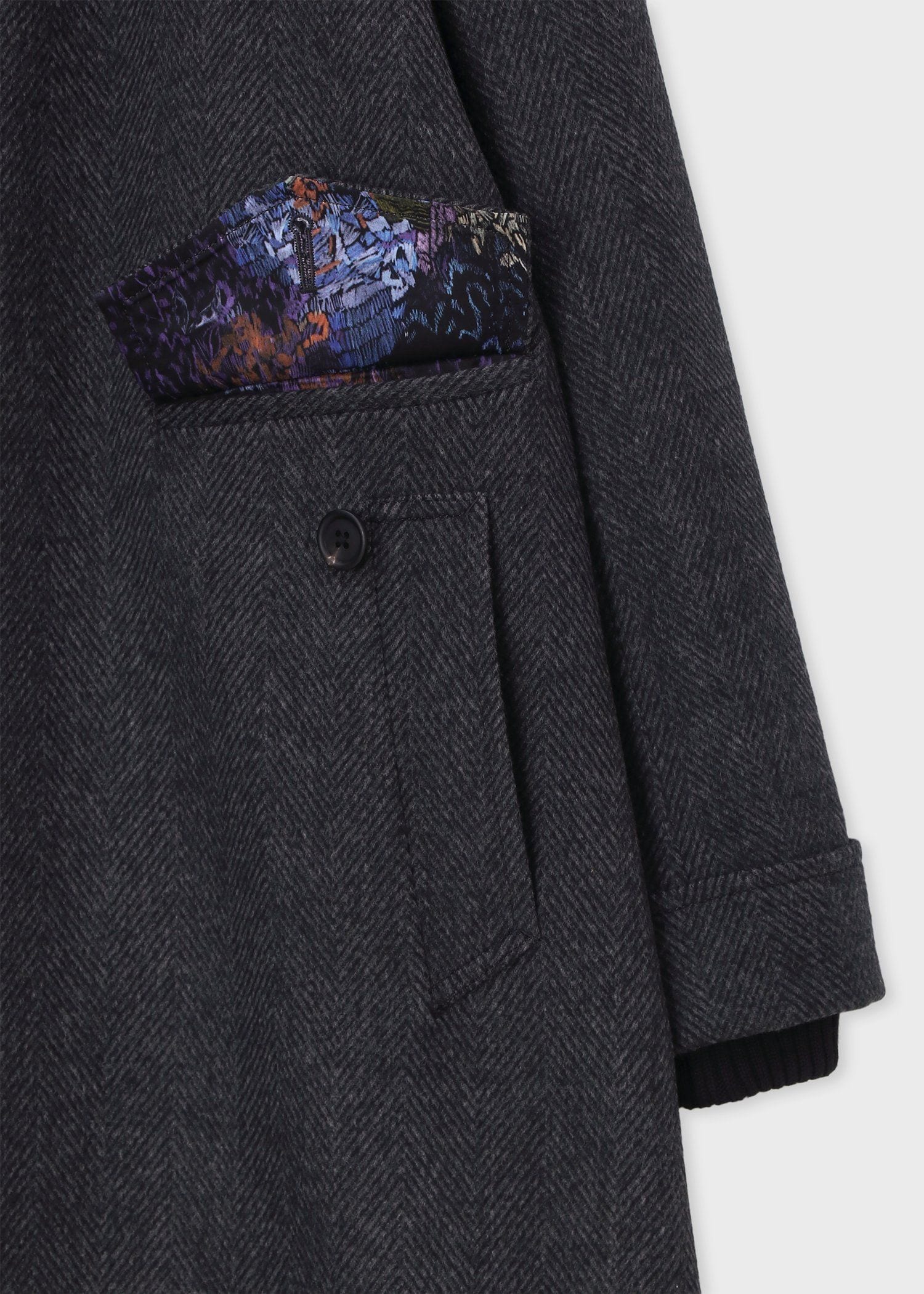 ヘリンボーン ウールカシミヤ ドンキーコート（グレー） ｜ポール・スミス