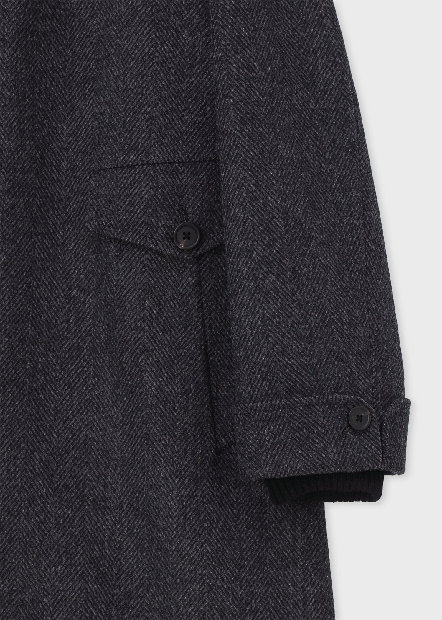 ヘリンボーン ウールカシミヤ ドンキーコート（グレー） ｜ポール・スミス
