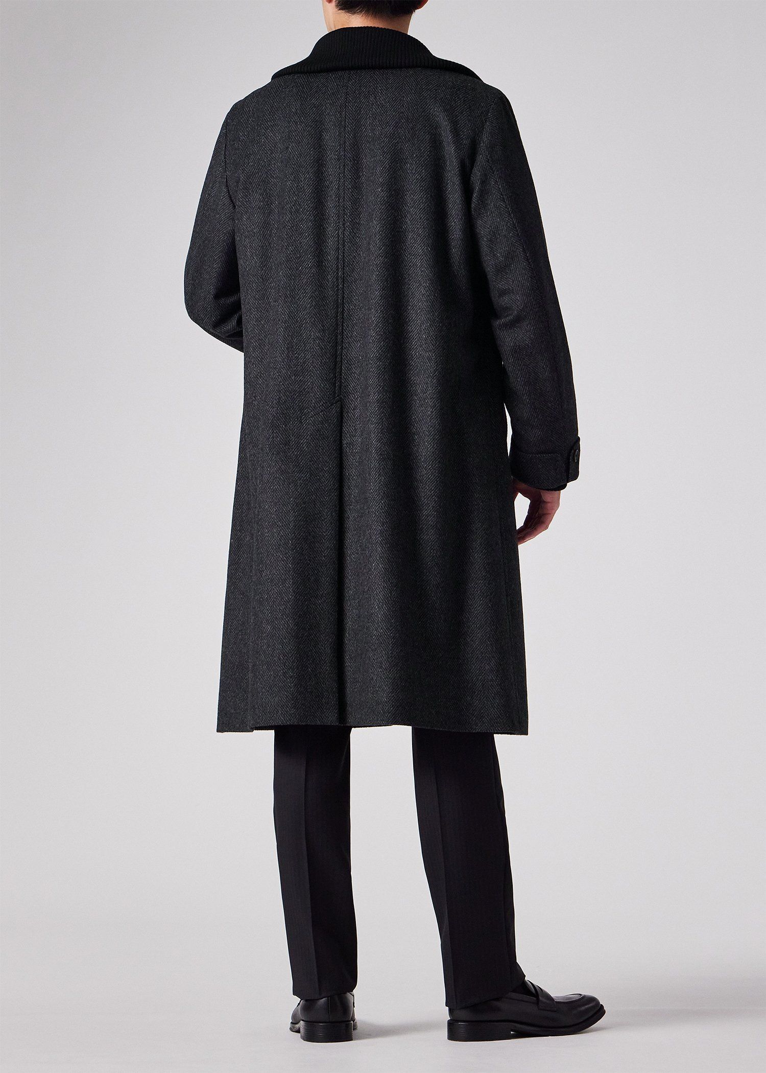 ヘリンボーン ウールカシミヤ ドンキーコート（グレー） ｜ポール・スミス