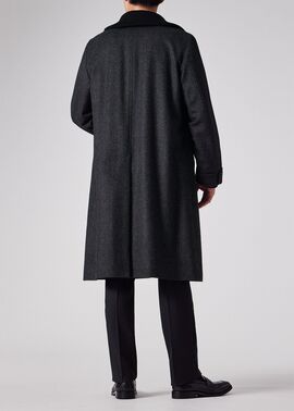 ヘリンボーン ウールカシミヤ ドンキーコート（グレー） ｜ポール・スミス