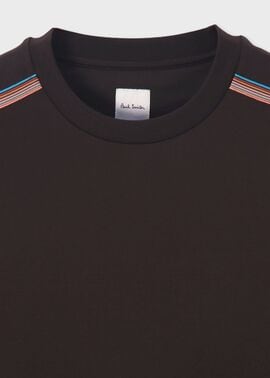 シグネチャーストライプテープ 長袖Tシャツ（ダークブラウン