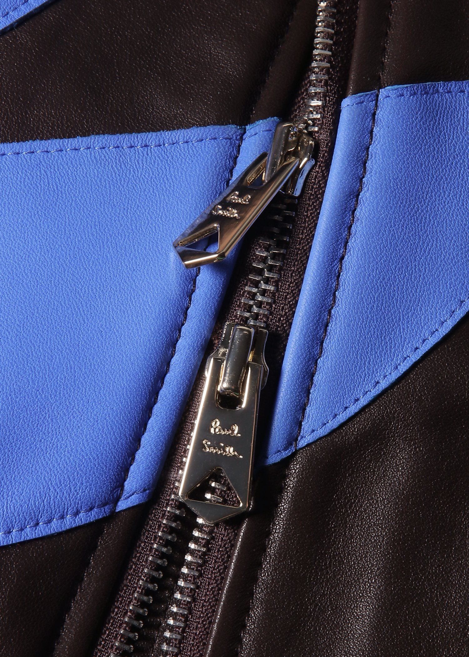 カラーブロックフローラル レザーブルゾン