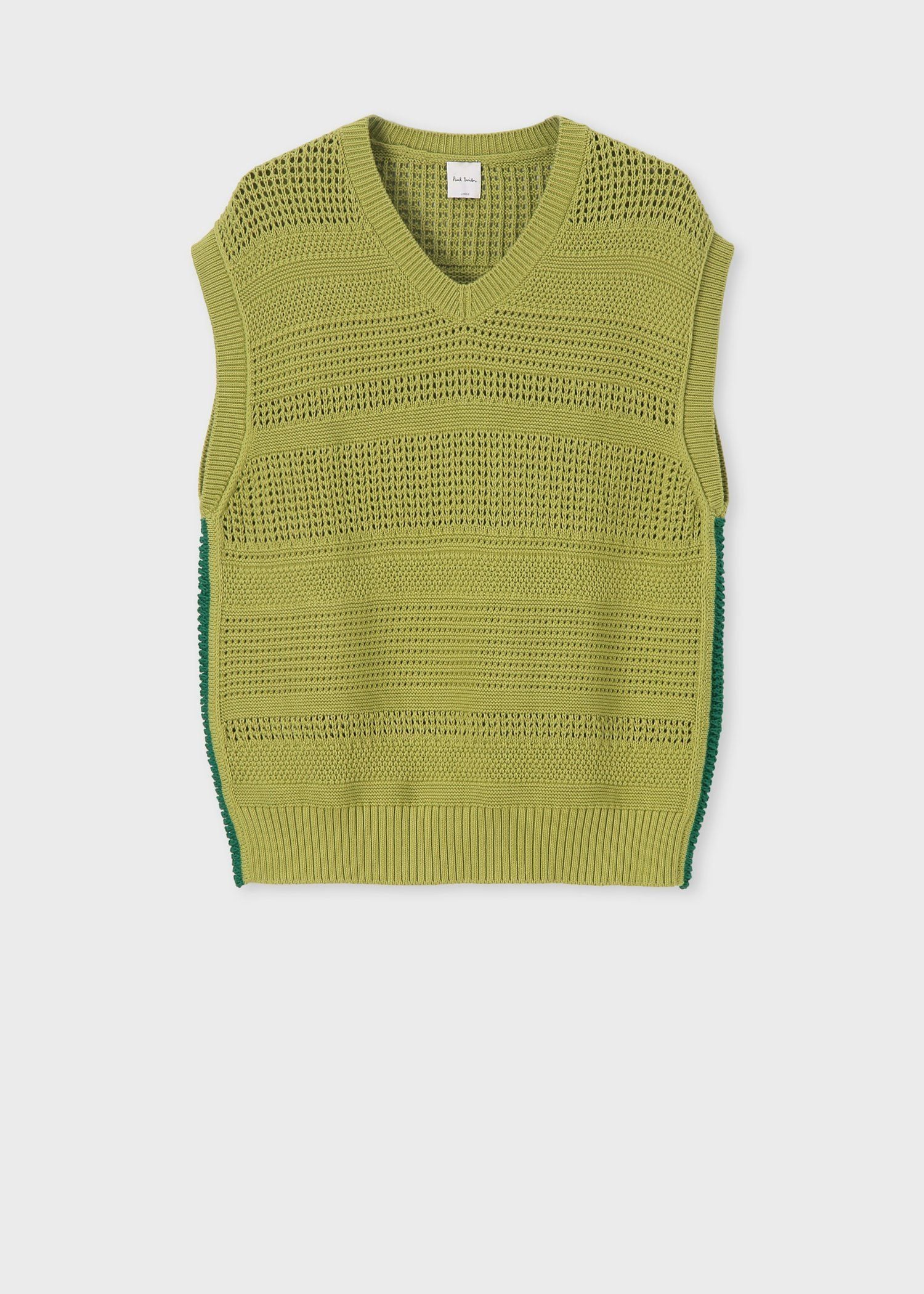 ボーダーテクスチャー ニットベスト