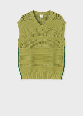 ボーダーテクスチャー ニットベスト