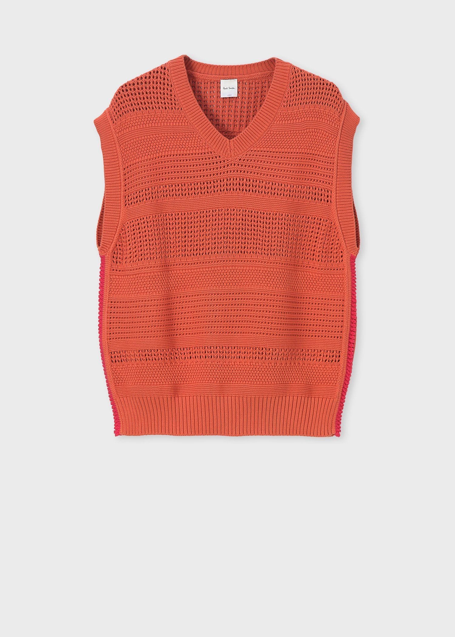 ボーダーテクスチャー ニットベスト