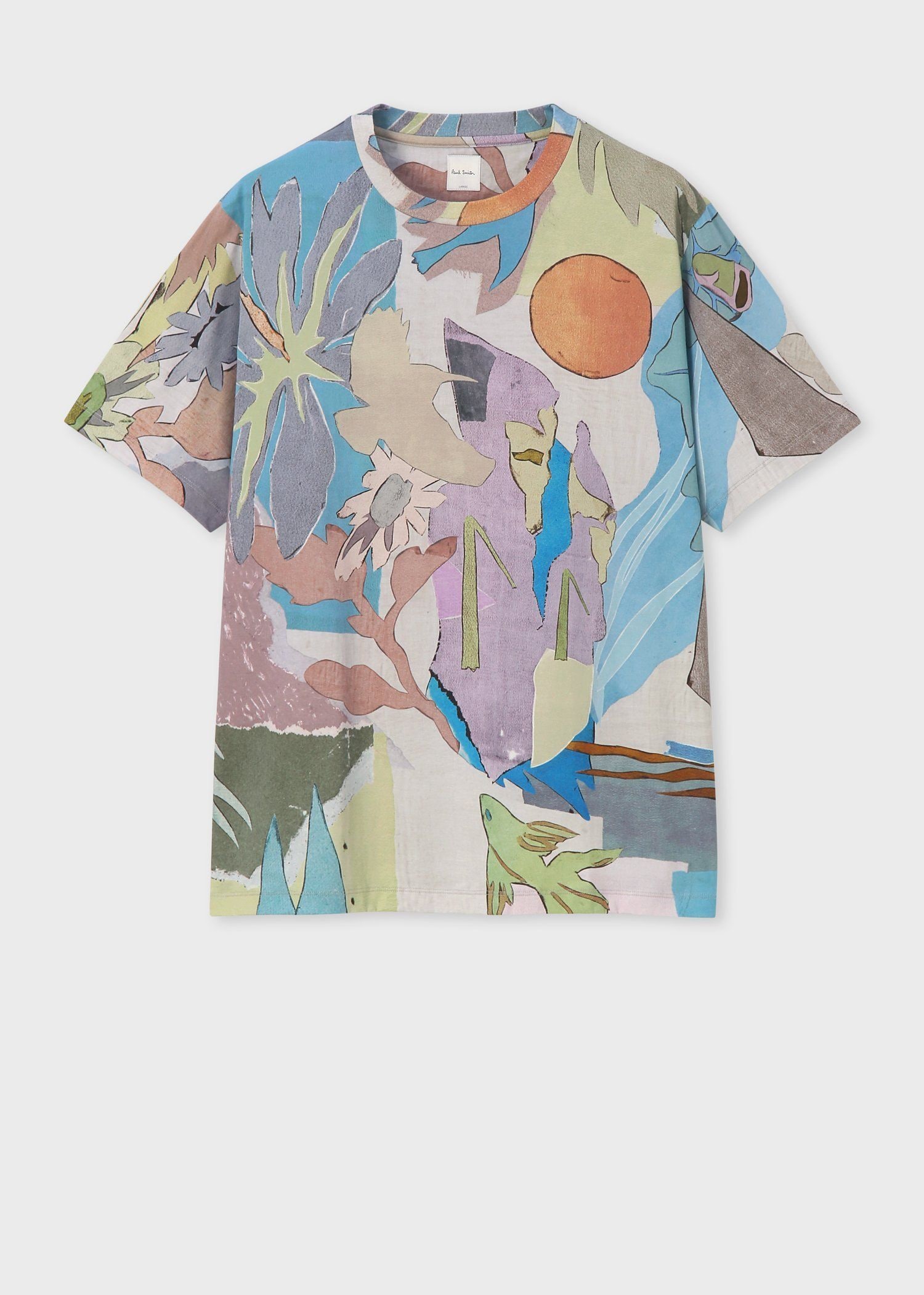 "River Collage" プリント 半袖Tシャツ