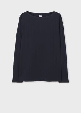 ボートネック 長袖Tシャツ