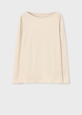 ボートネック 長袖Tシャツ