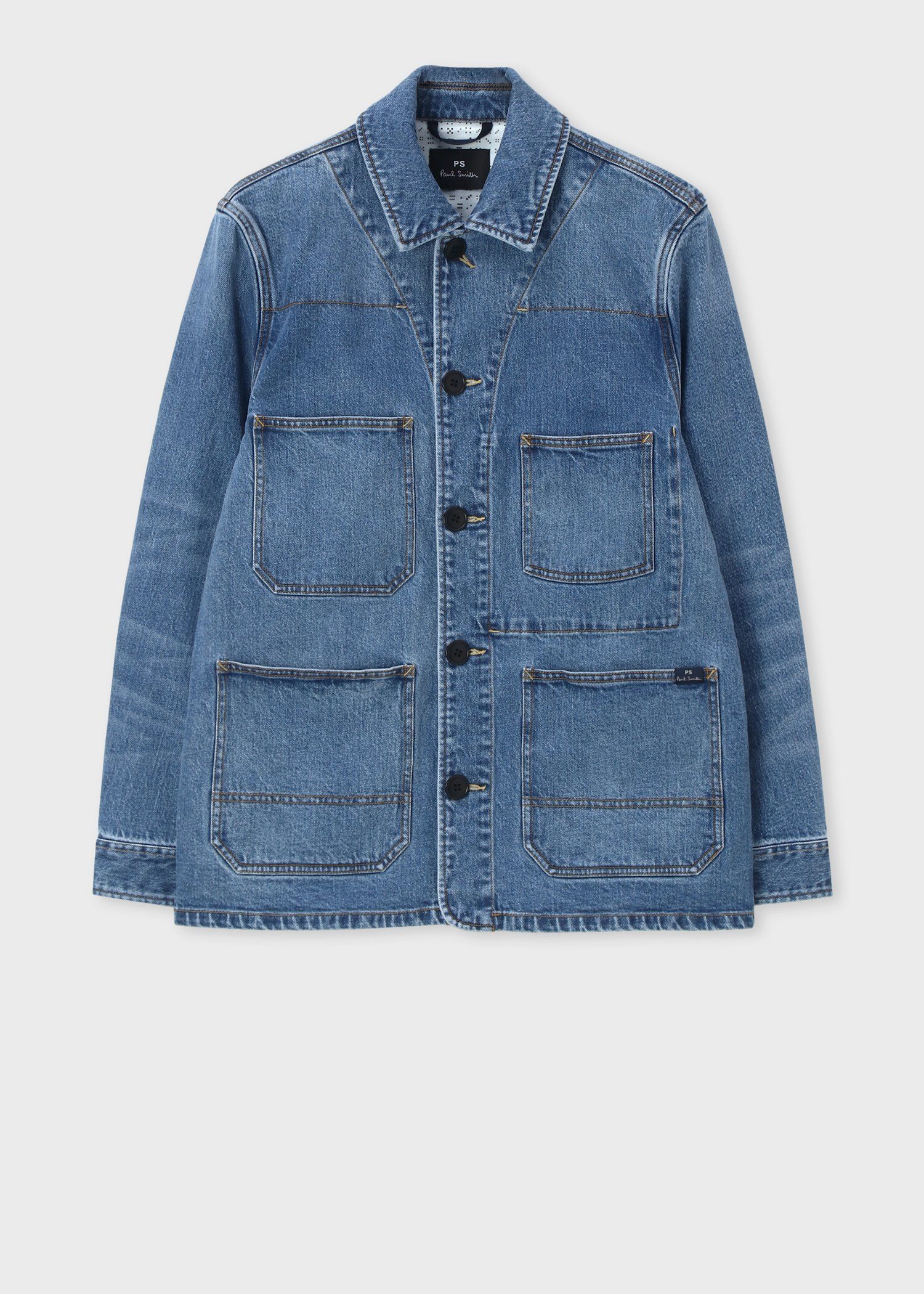 デニム アシンメトリーポケット カバーオール