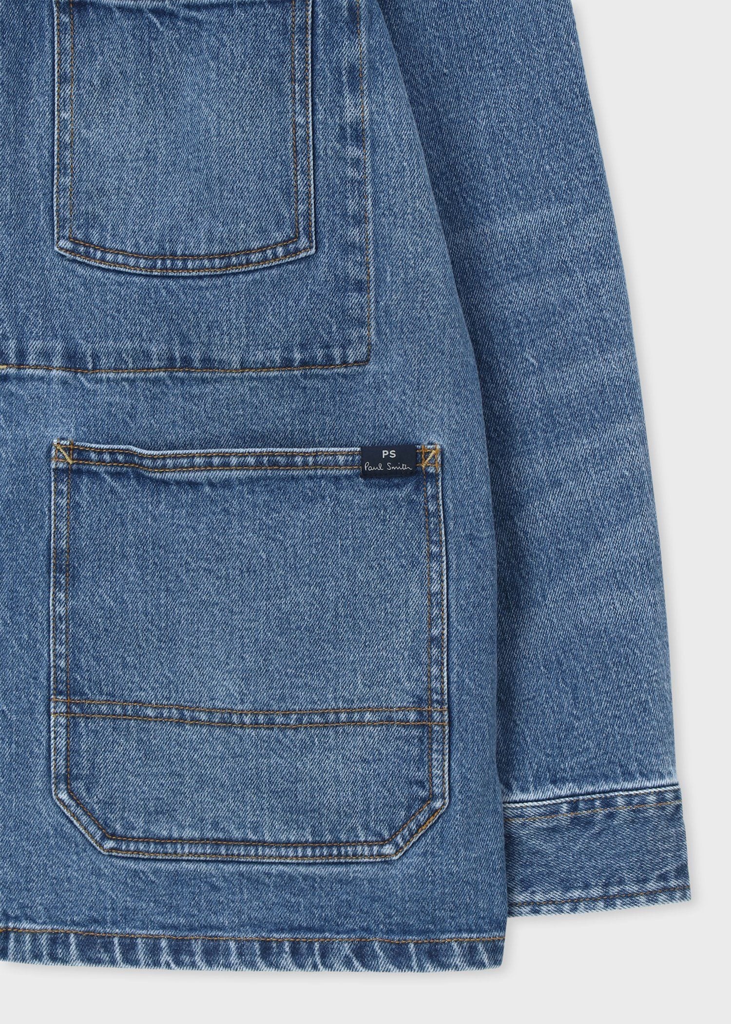 デニム アシンメトリーポケット カバーオール