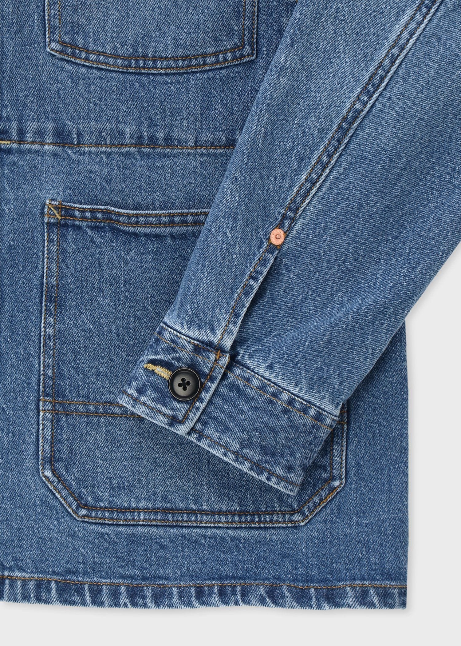 デニム アシンメトリーポケット カバーオール