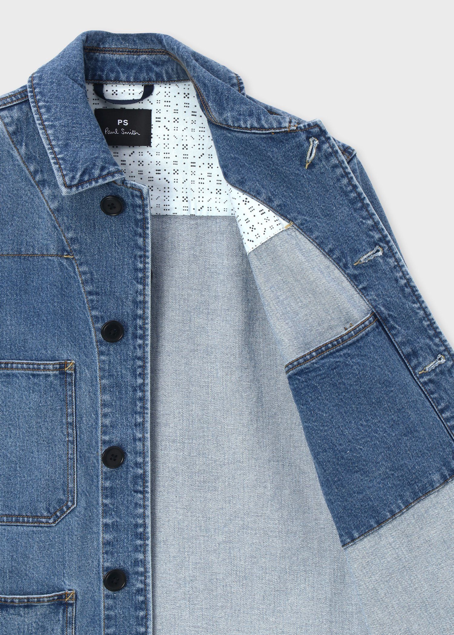 デニム アシンメトリーポケット カバーオール