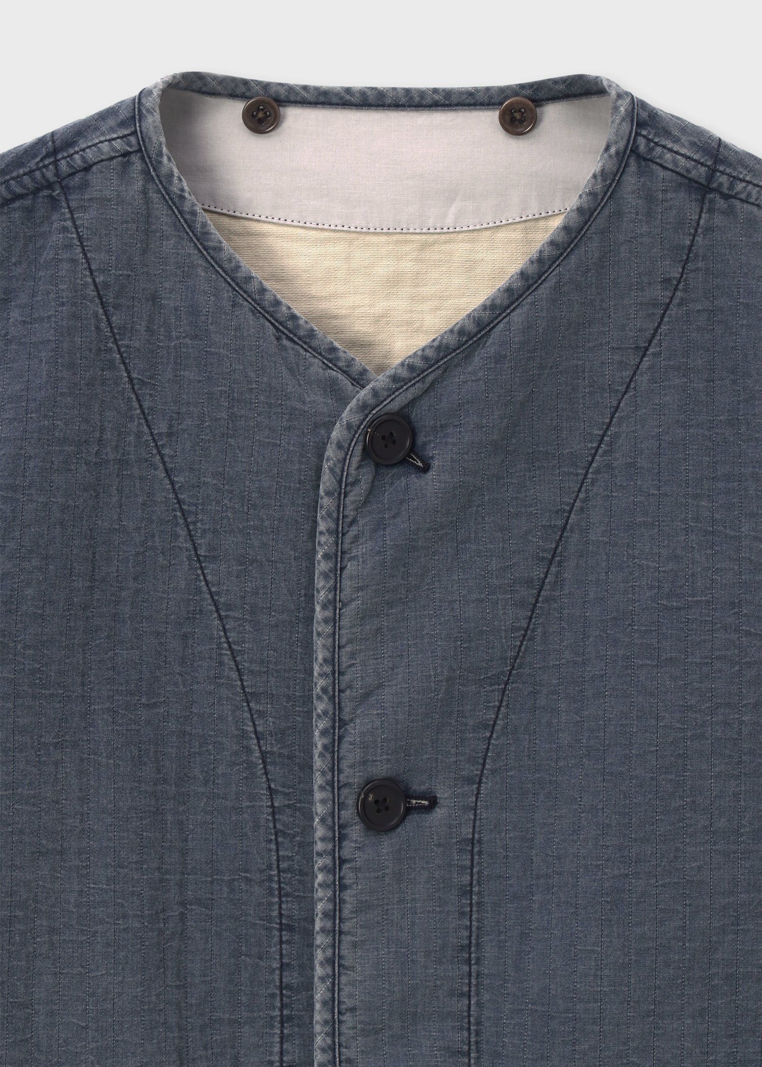 テクスチャードコットン デタッチャブルカラー カバーオール