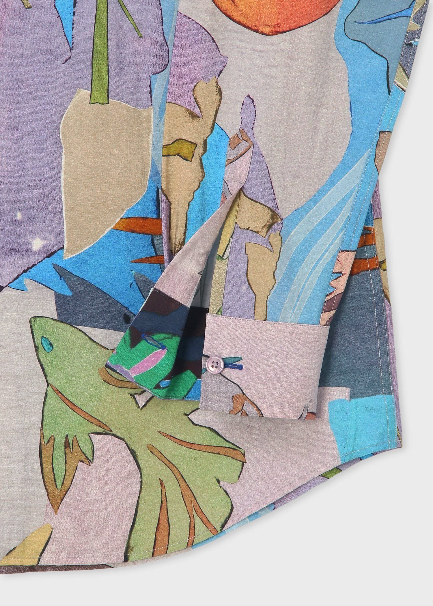 "River Collage" プリント 長袖シャツ