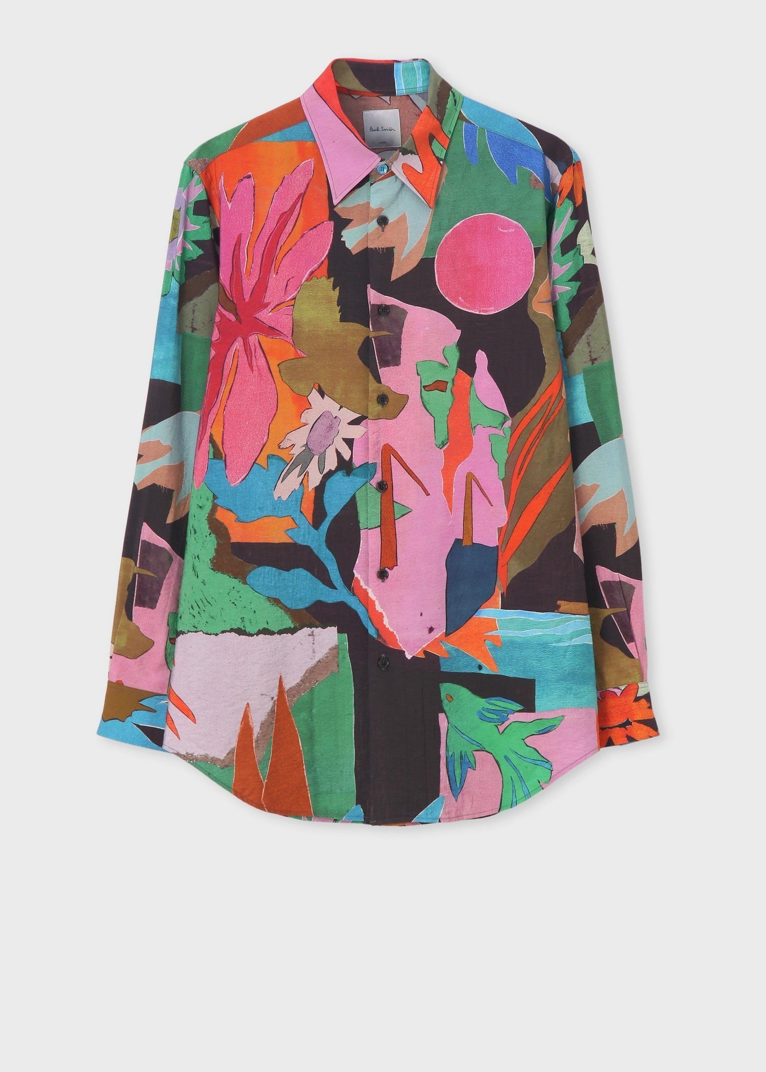 "River Collage" プリント 長袖シャツ