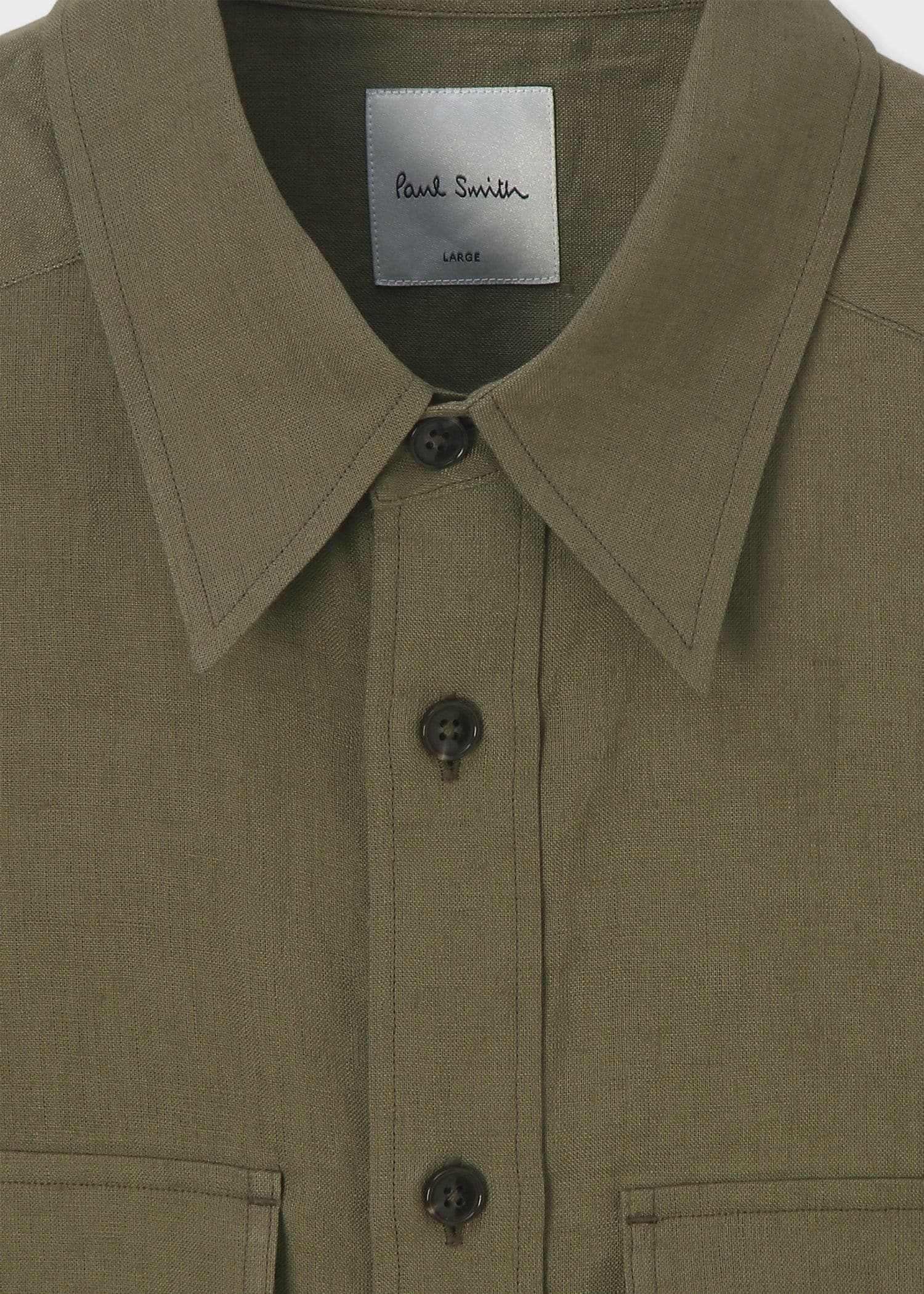 ミリタリー リネン 長袖シャツ