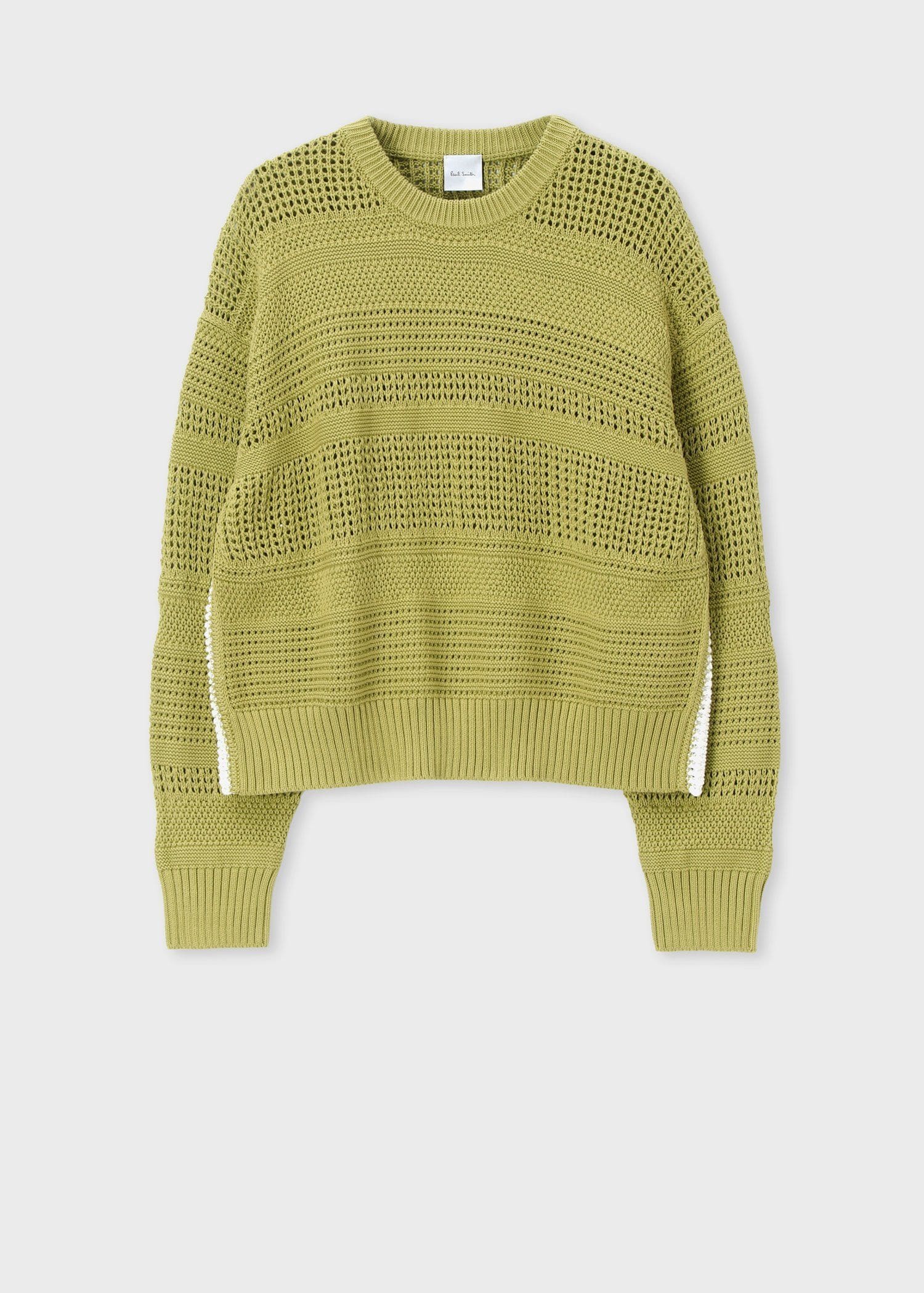 ウィメンズ ミックスパターン クルーネックニット