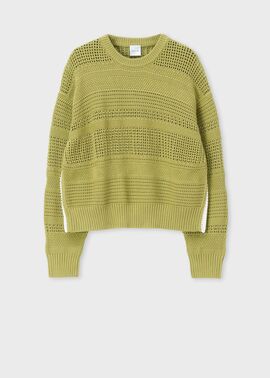 ウィメンズ ミックスパターン クルーネックニット