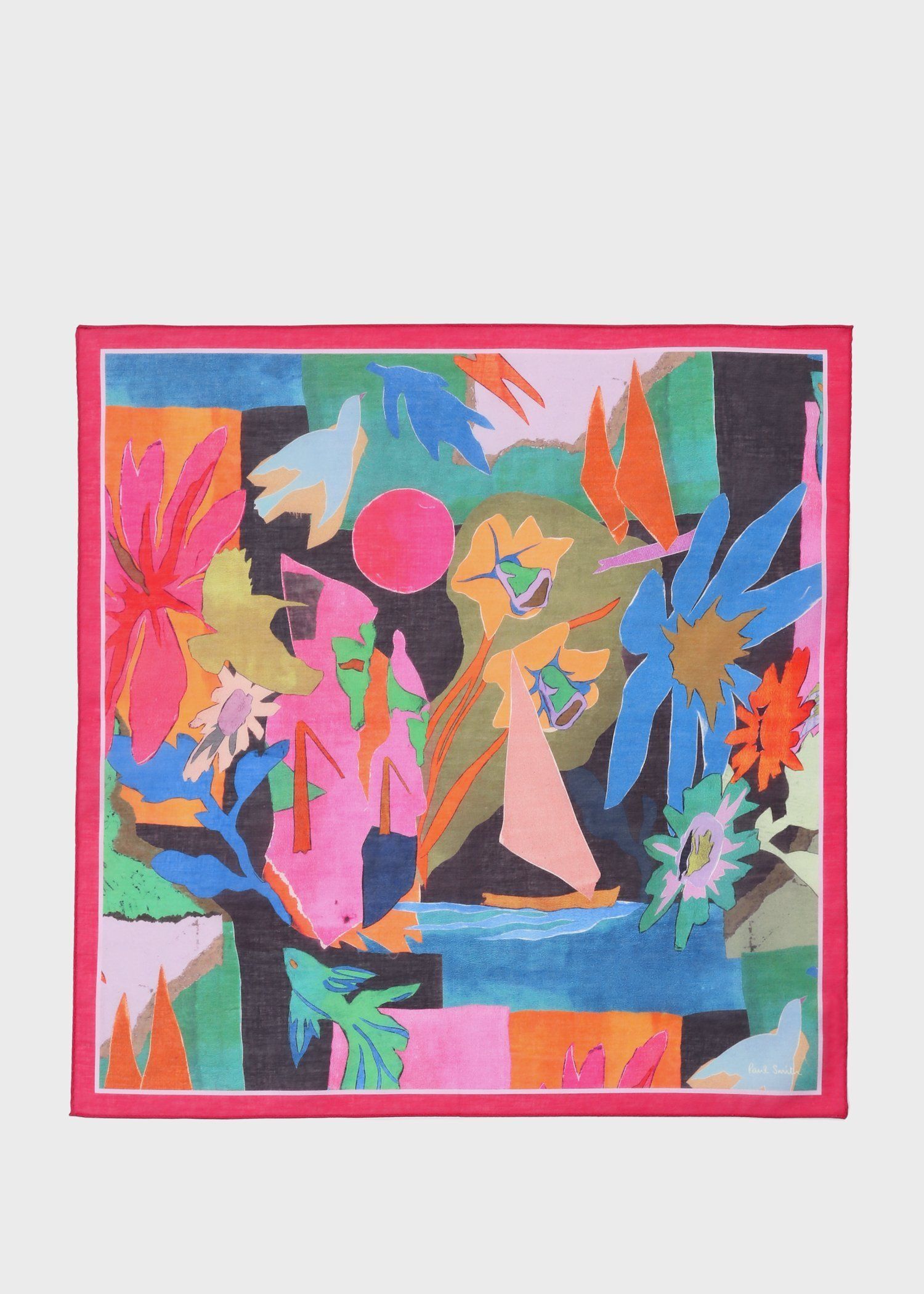 "River Collage" プリント ハンカチ