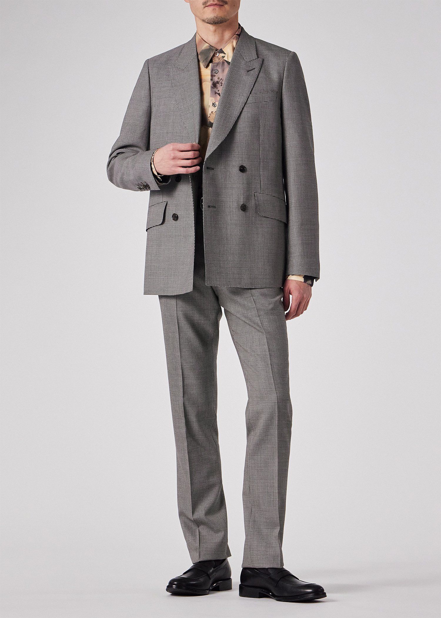 クラシックハウンドトゥース ダブル ジャケット