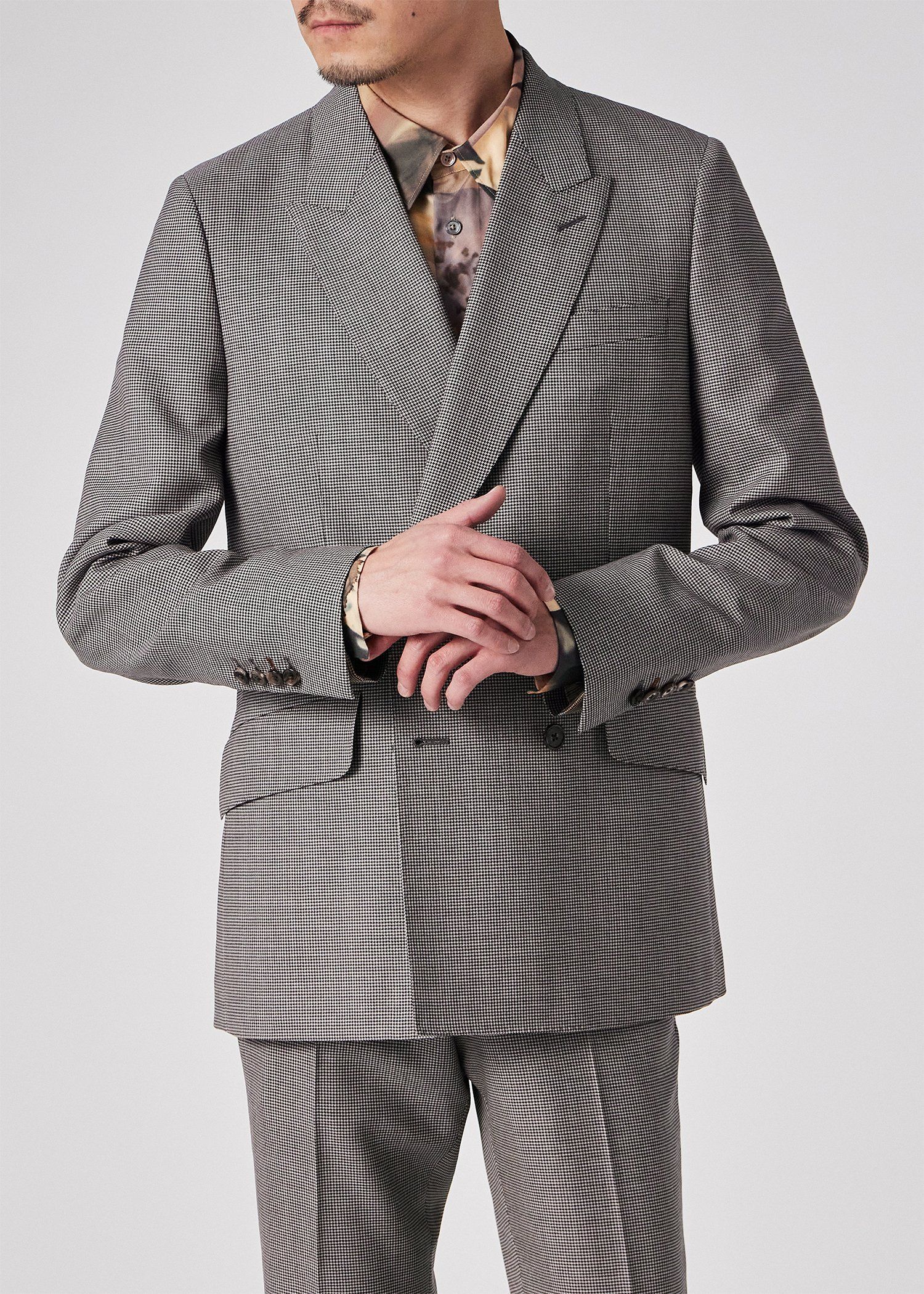 クラシックハウンドトゥース ダブル ジャケット