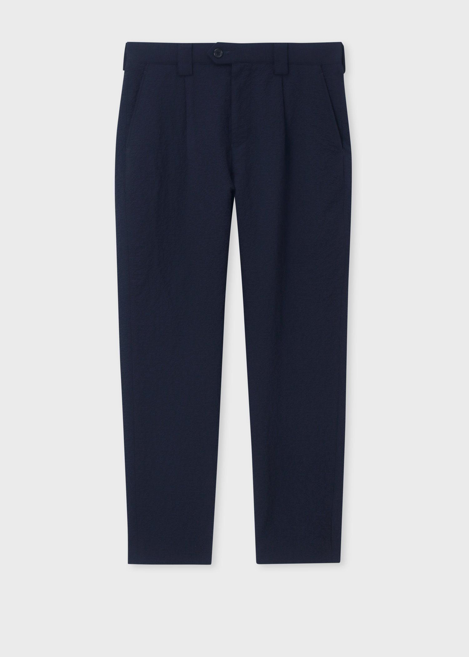 ウールシアサッカー テーパードトラウザーズ