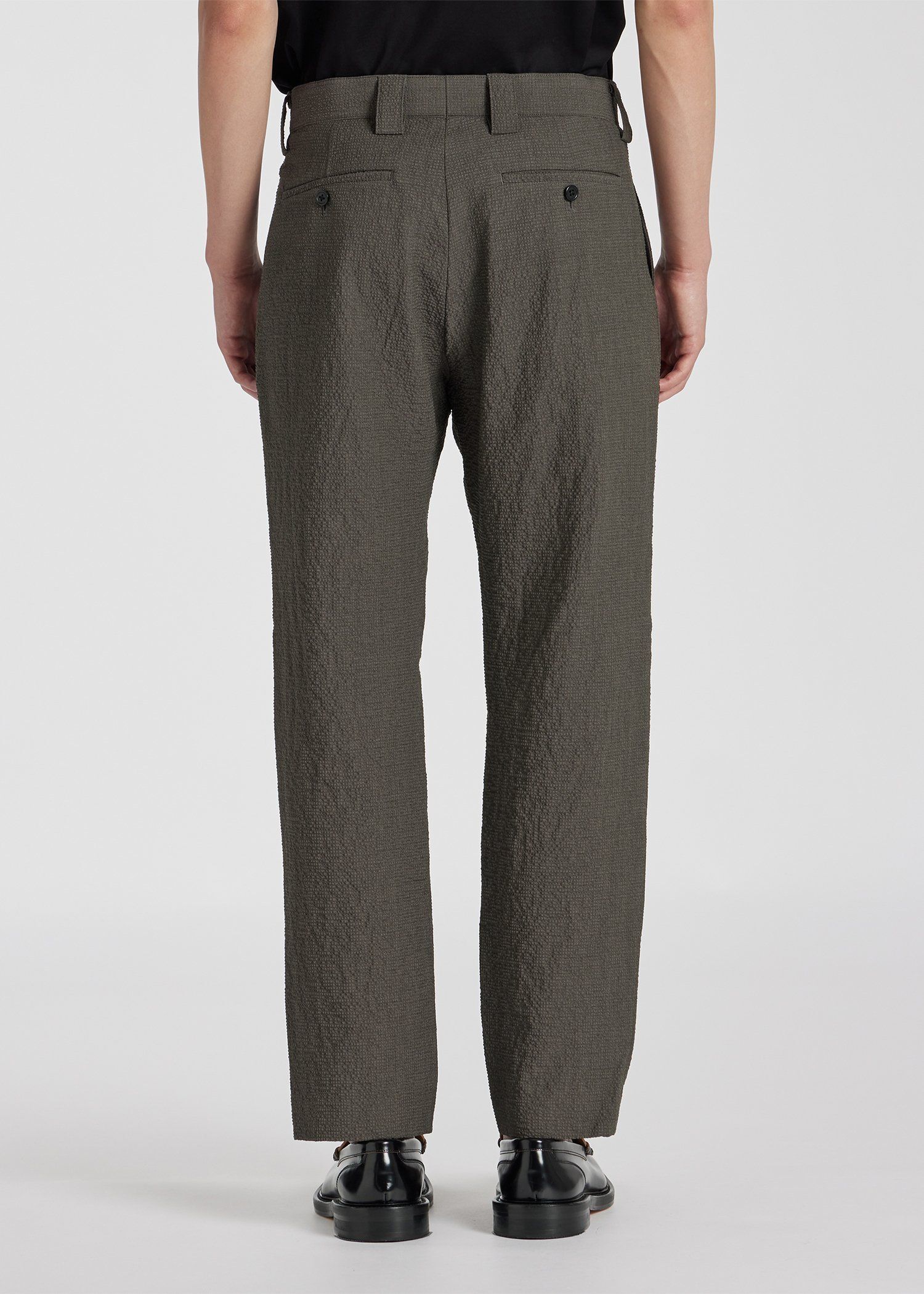 ウールシアサッカー テーパードトラウザーズ