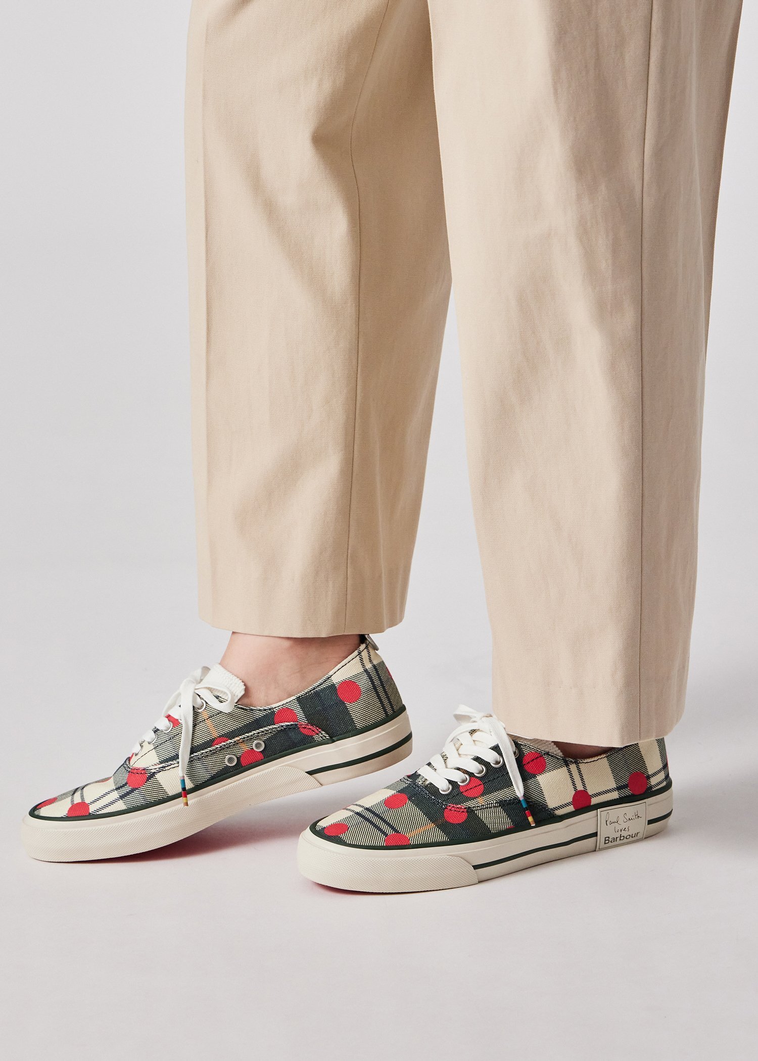 ウィメンズ Paul Smith Loves Barbour キャンバススニーカー