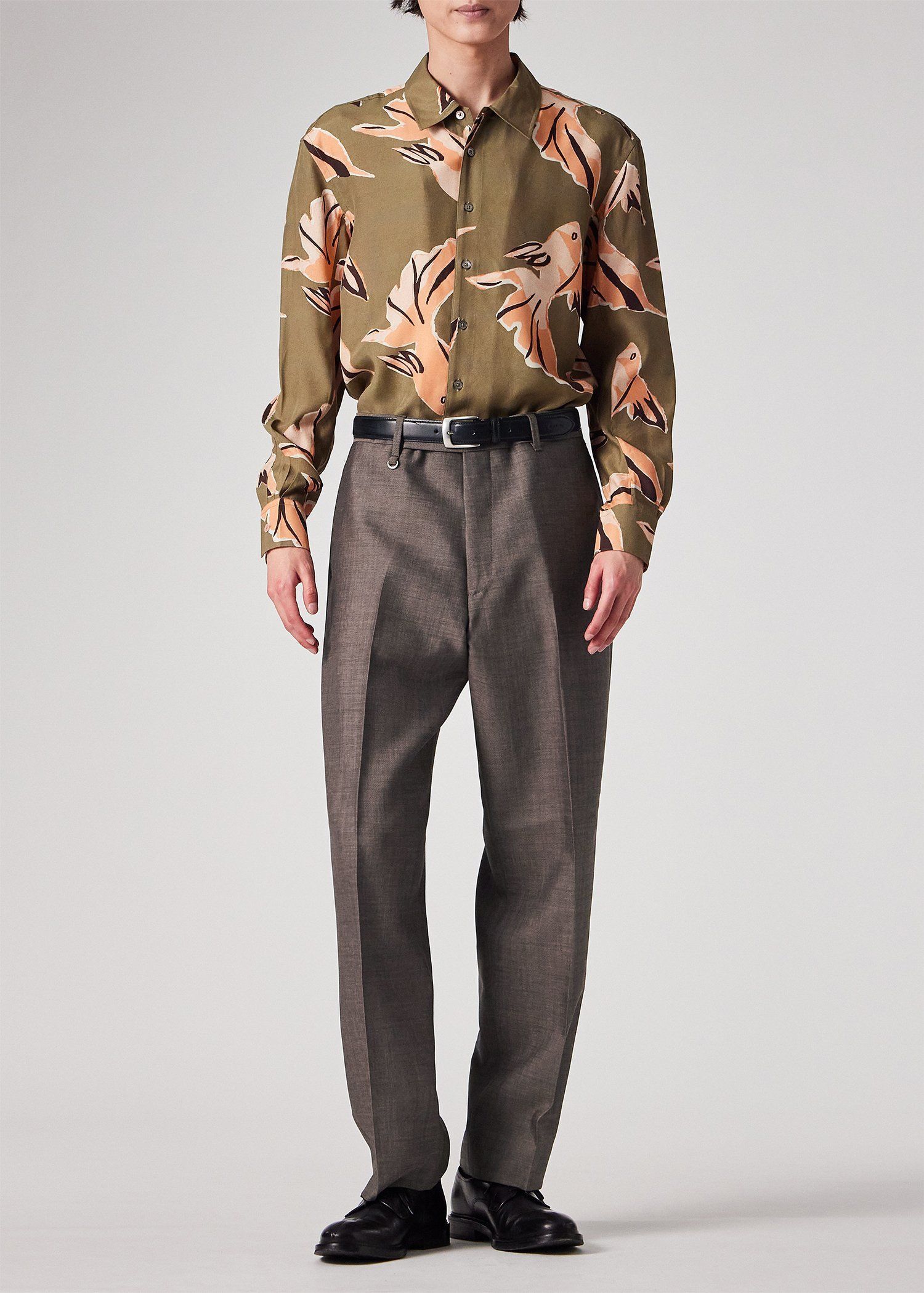 シャークスキン ワイドトラウザーズ