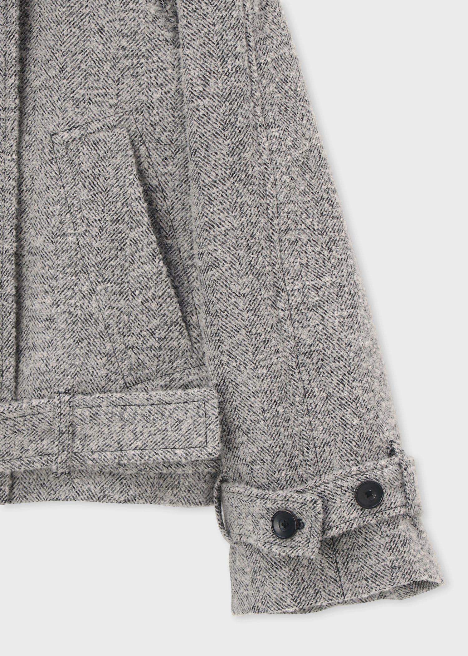 ウィメンズ ヘリンボーン ツイード スタンドカラー ブルゾン