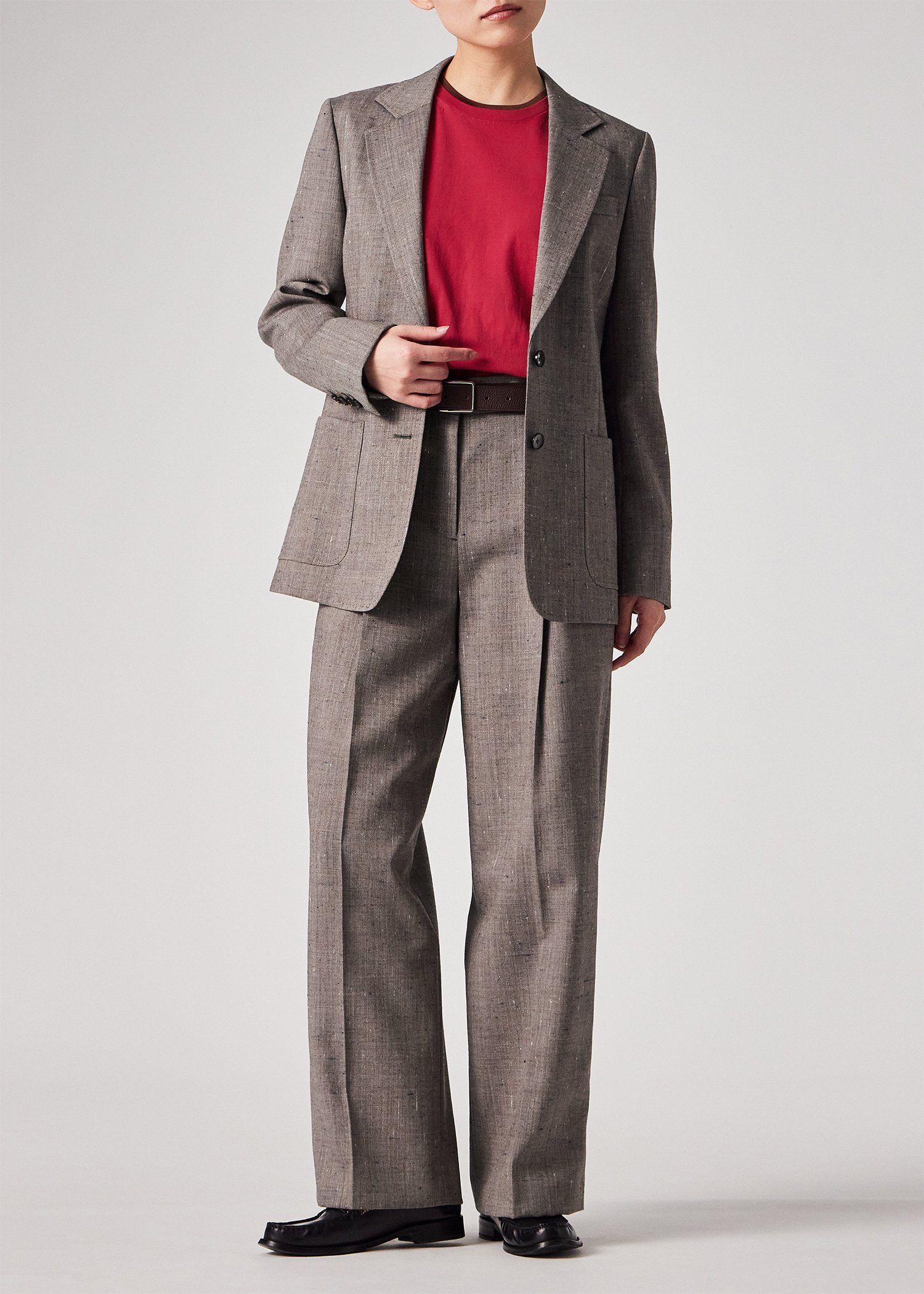 ウィメンズ カラーネップ ワイドパンツ