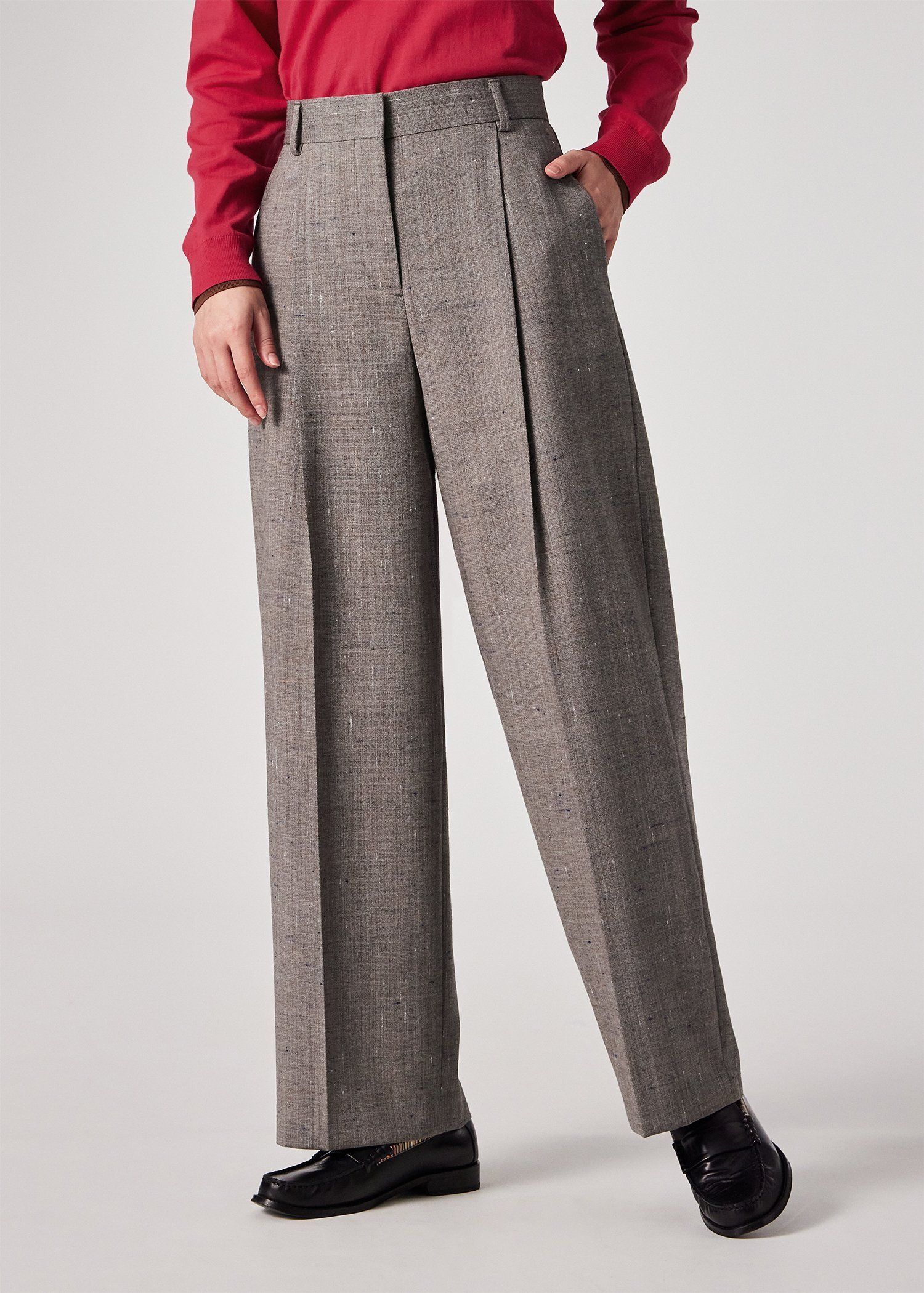 ウィメンズ カラーネップ ワイドパンツ