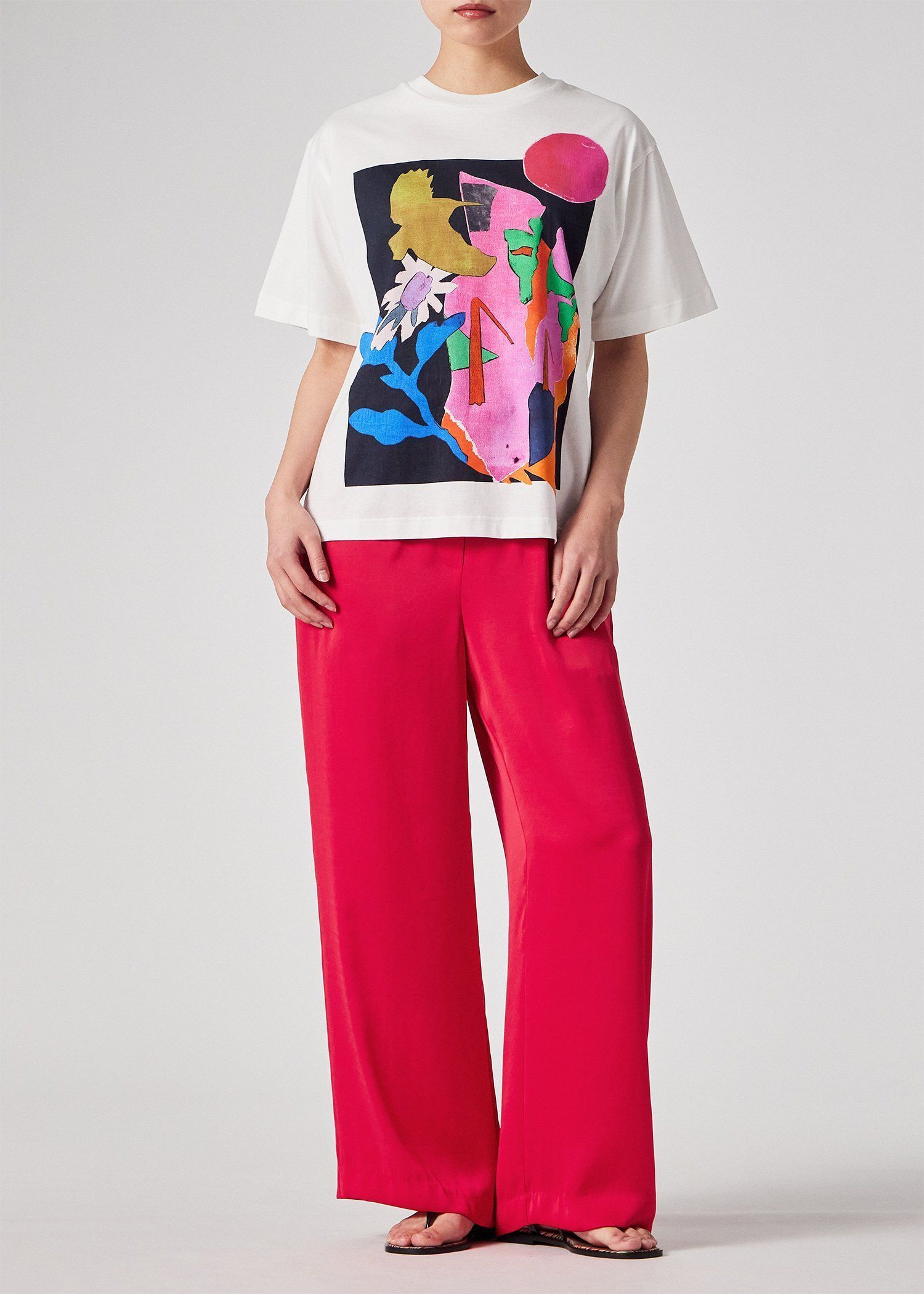 ウィメンズ サテン ストレートパンツ