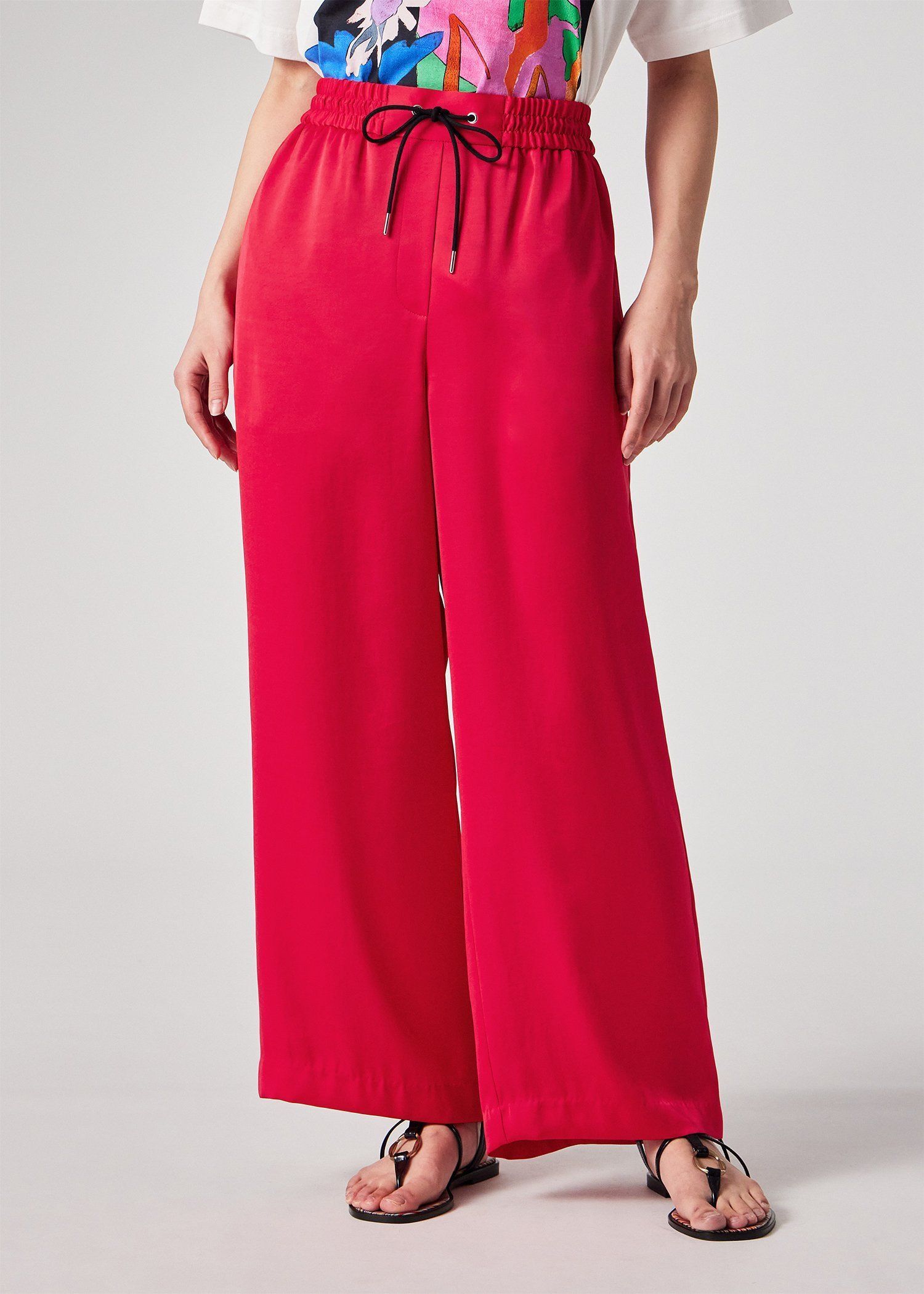 ウィメンズ サテン ストレートパンツ