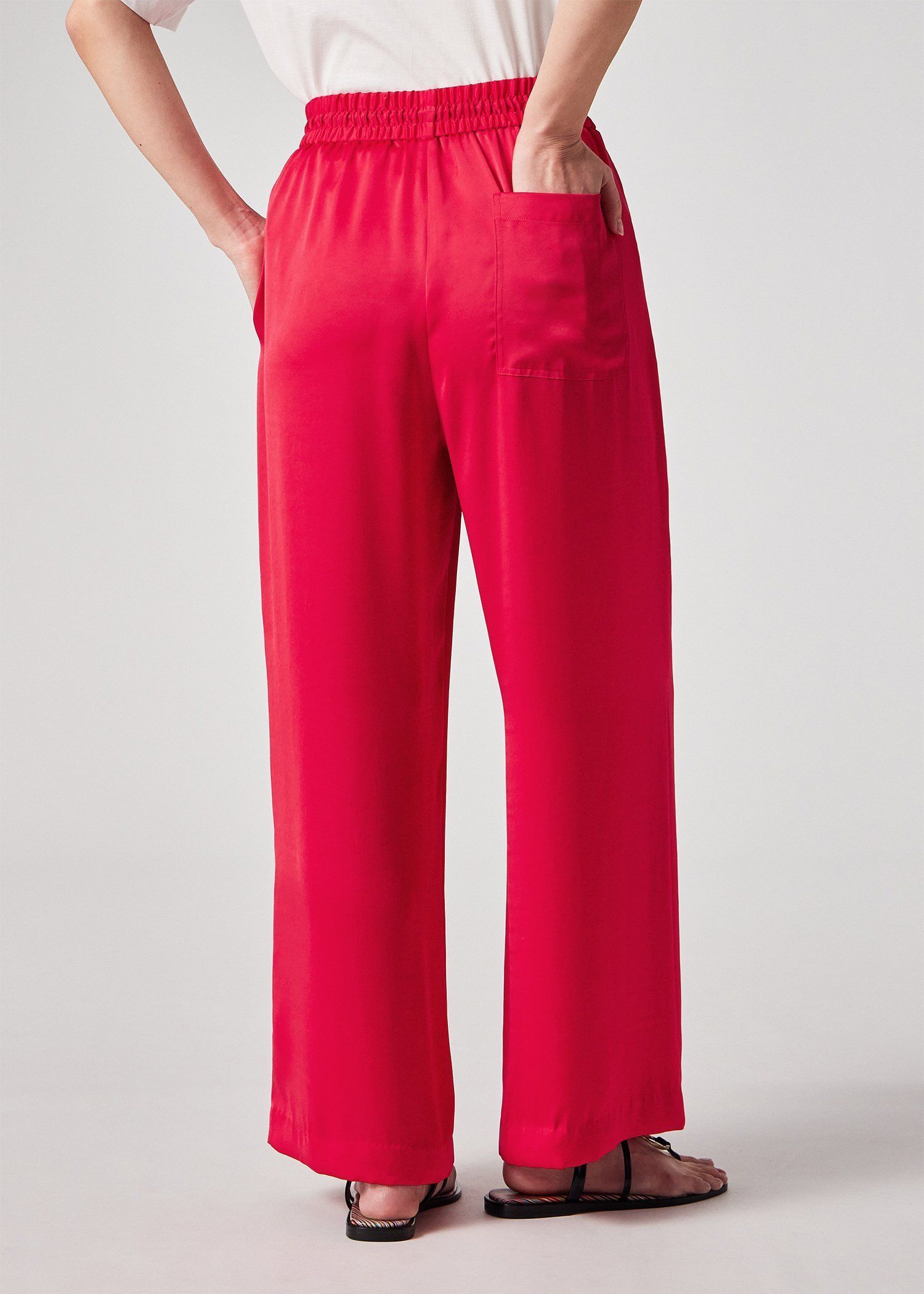 ウィメンズ サテン ストレートパンツ