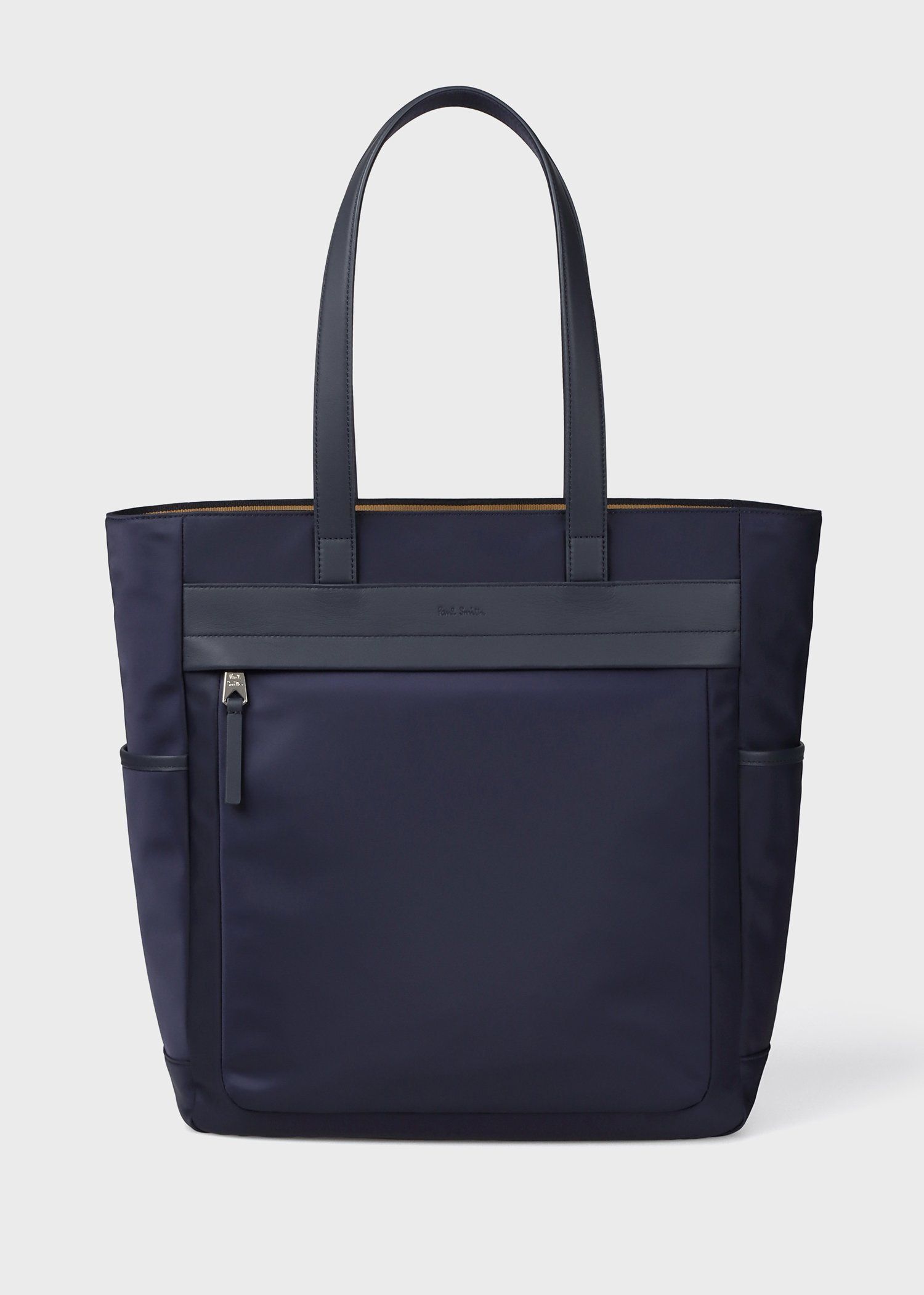 ナイロンブライトストライプトリム トートバッグ