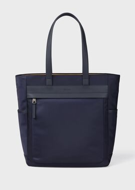 ナイロンブライトストライプトリム トートバッグ