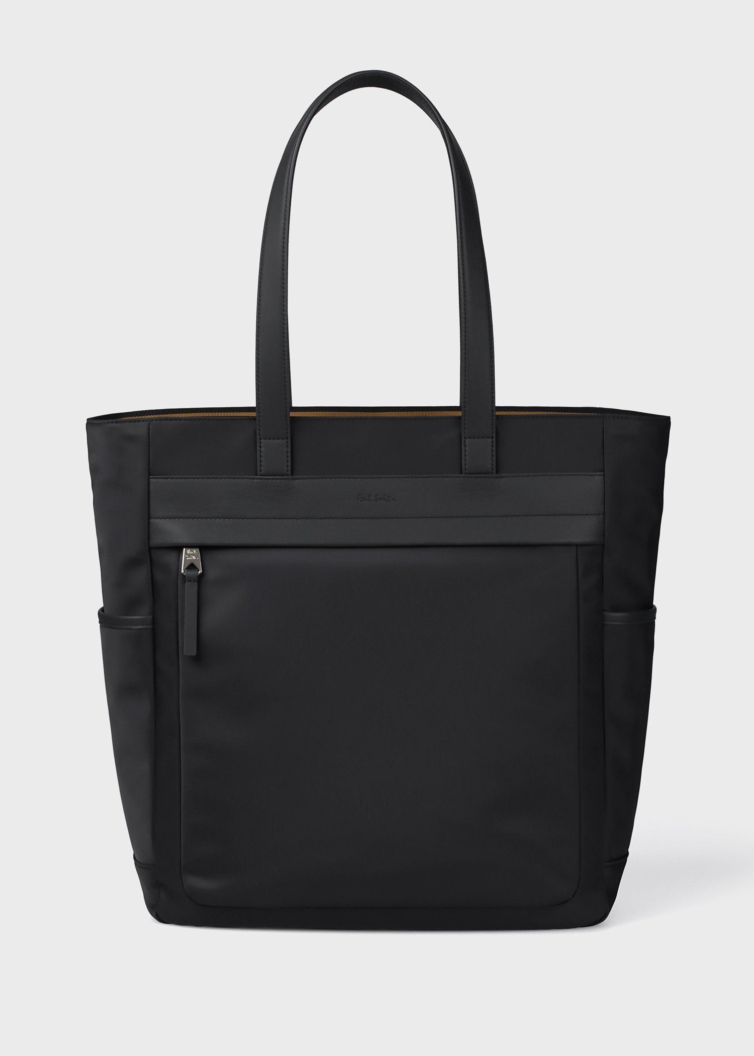 ナイロンブライトストライプトリム トートバッグ