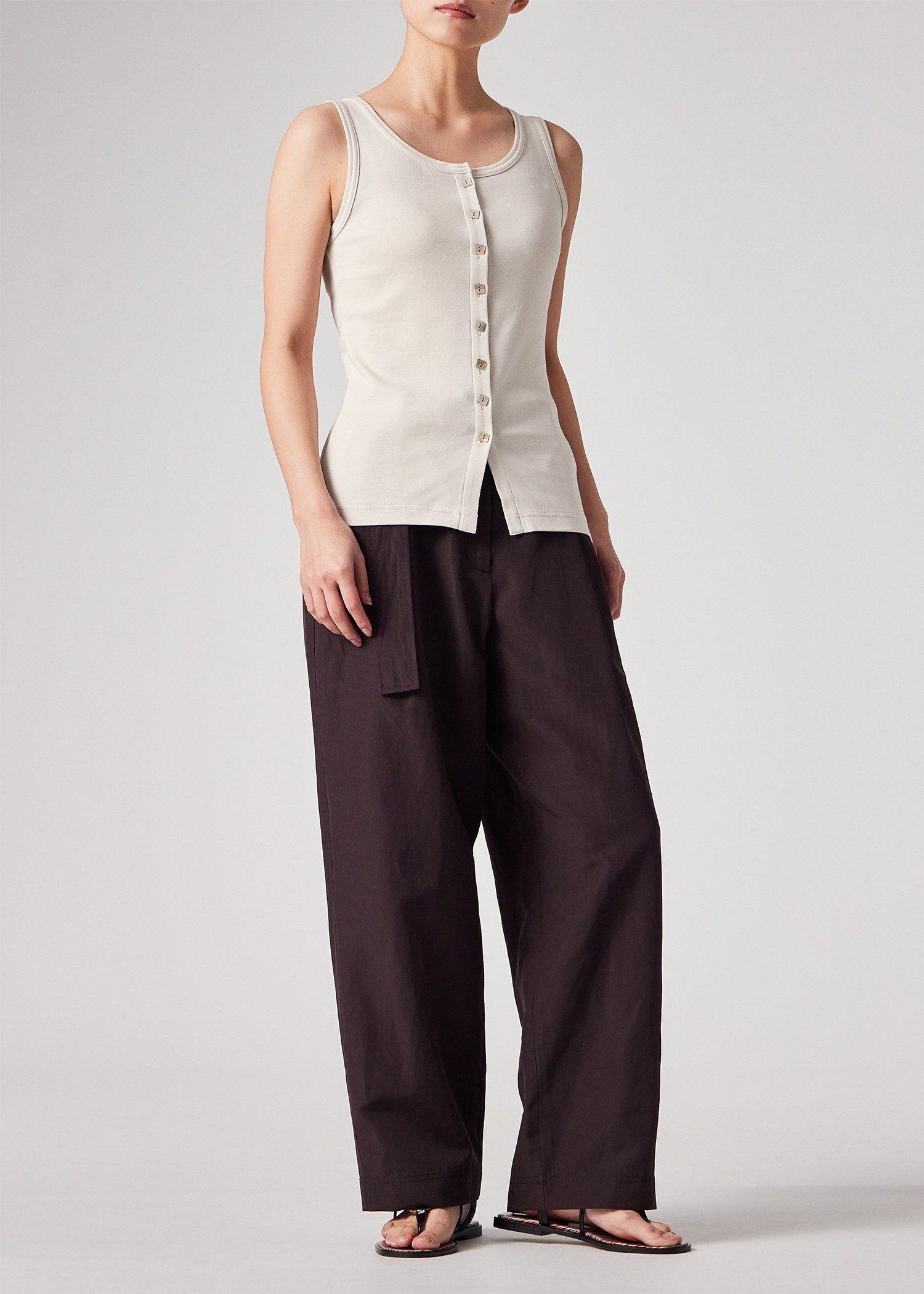 ウィメンズ スクエアボタン タンクトップ