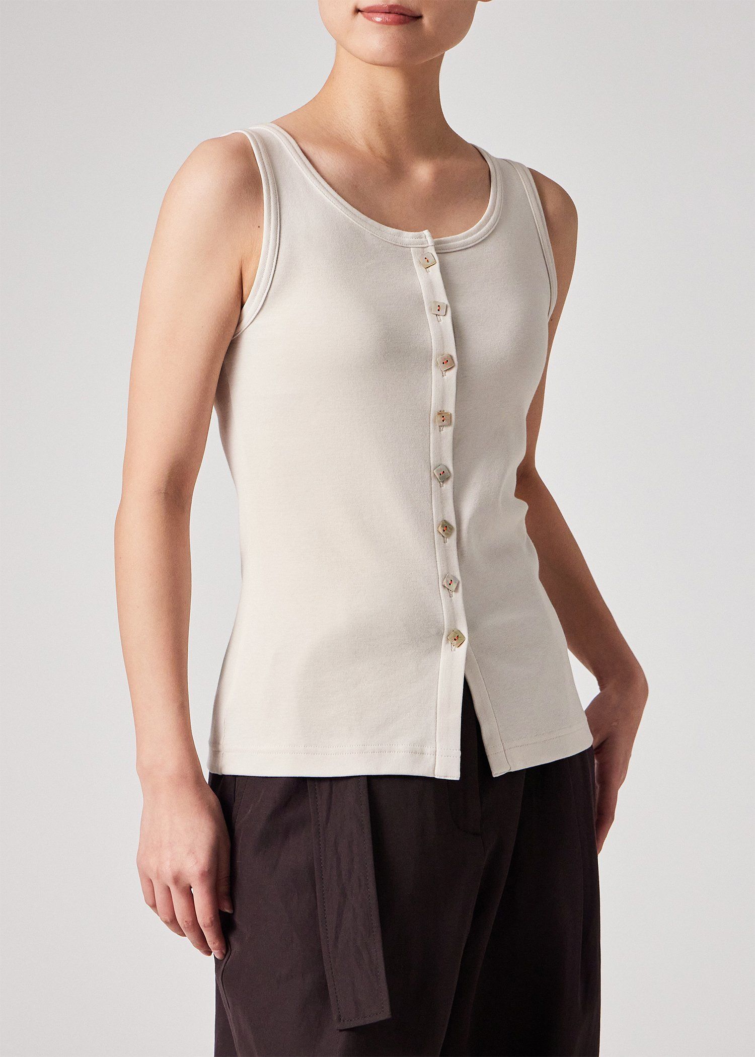 ウィメンズ スクエアボタン タンクトップ