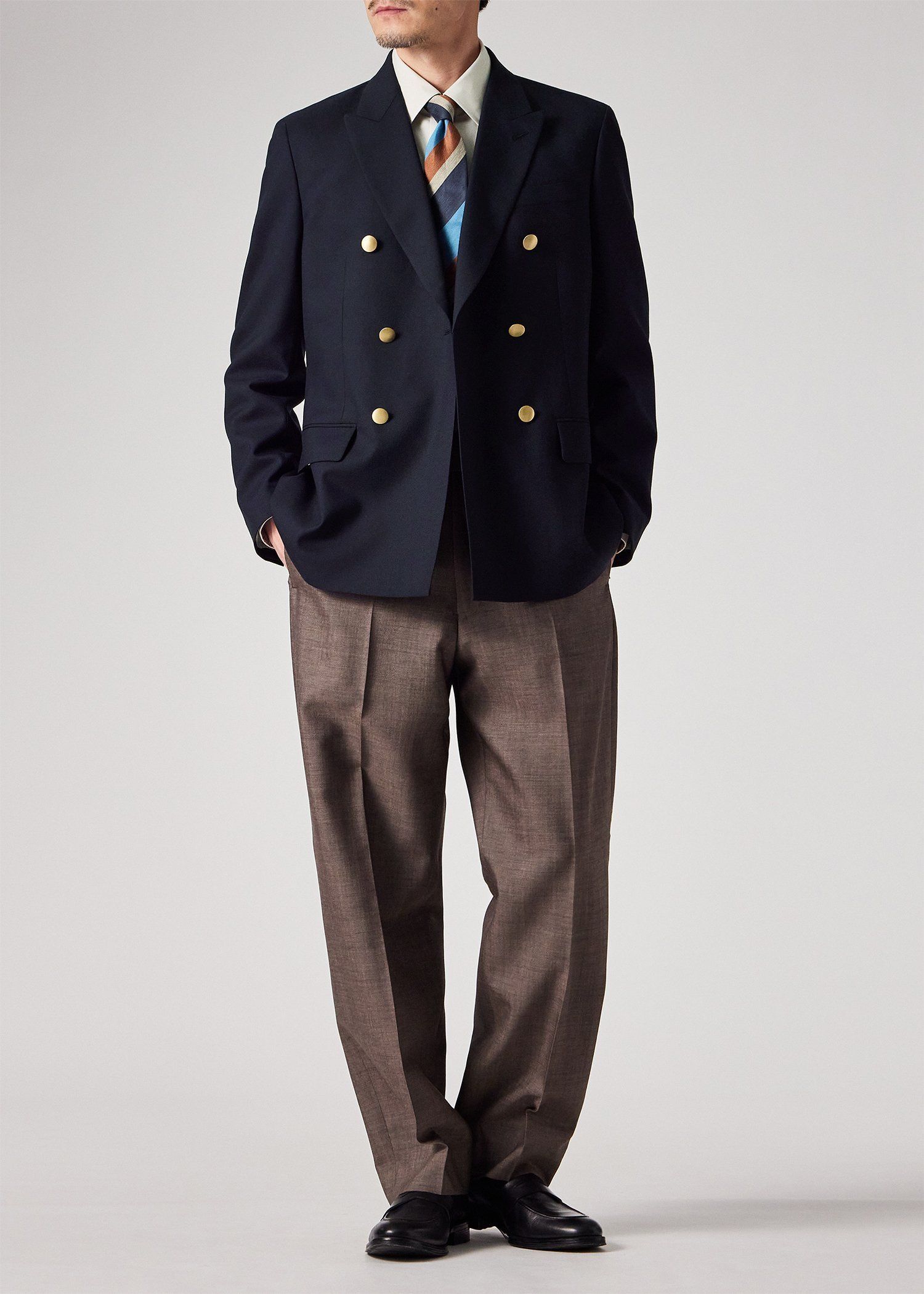 Paul Smith LONDON ダブルブレストスーツ 6つボタンネイビー メタルボタン 6Bダブルブレスト ブレザー ｜ポール・スミス