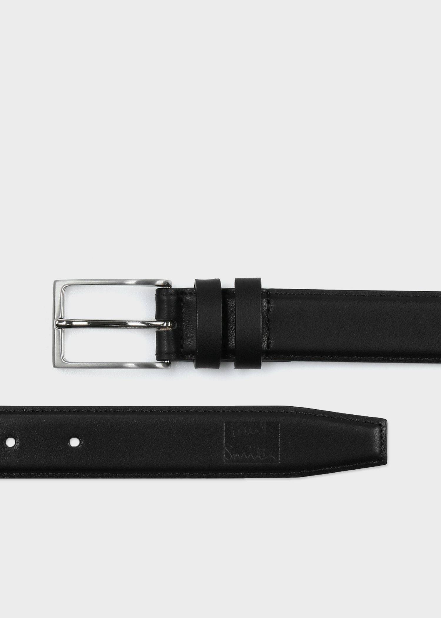 "Cropped Logo" ダブルループ レザーベルト