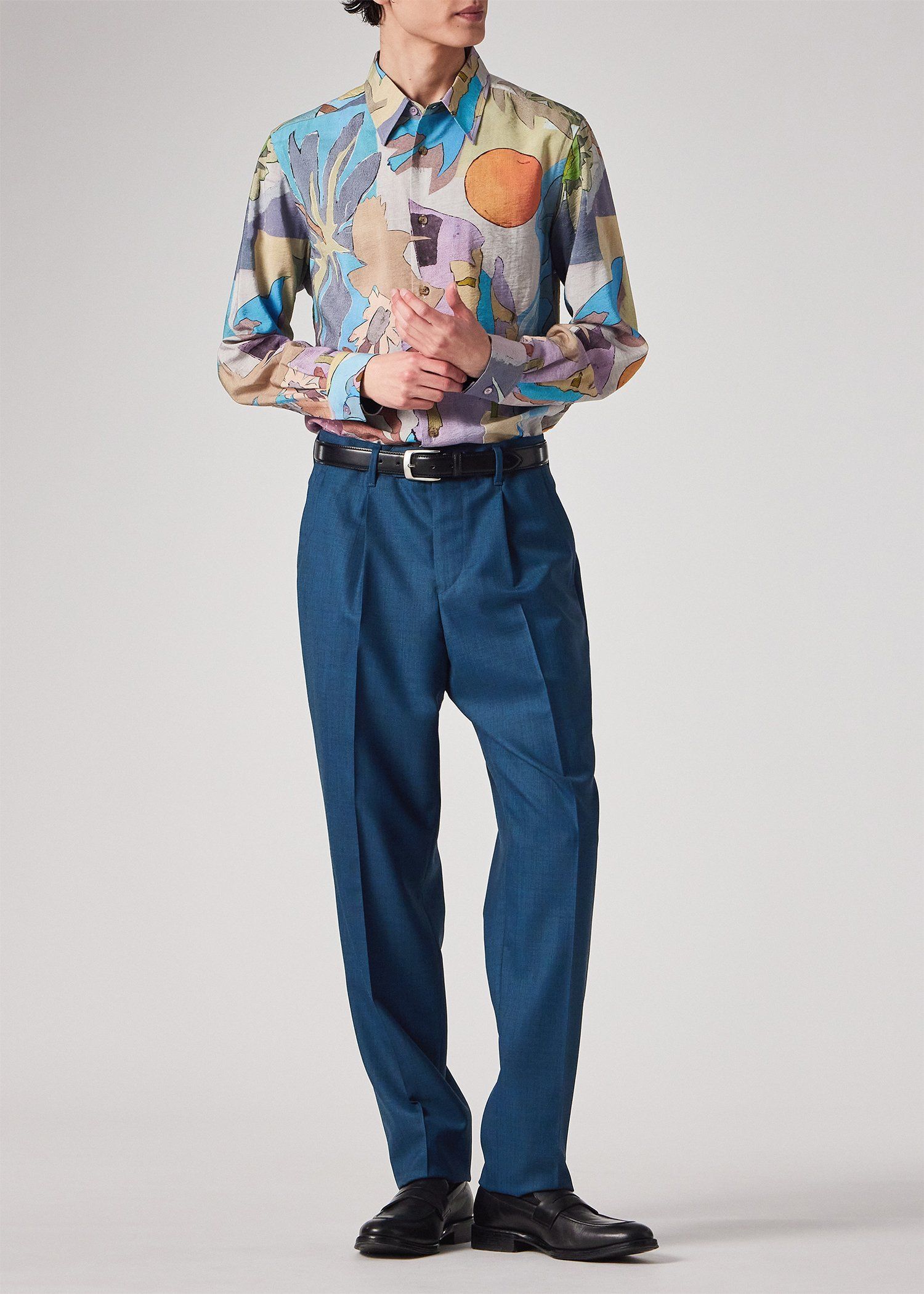 "River Collage" プリント 長袖シャツ