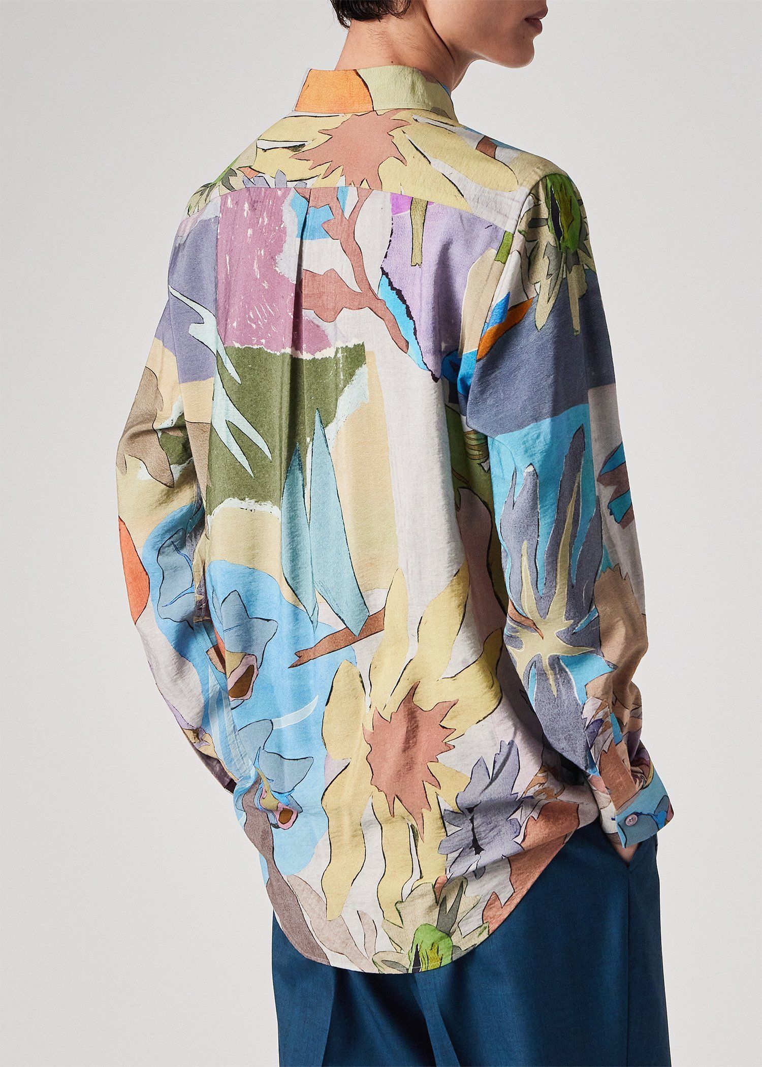 "River Collage" プリント 長袖シャツ