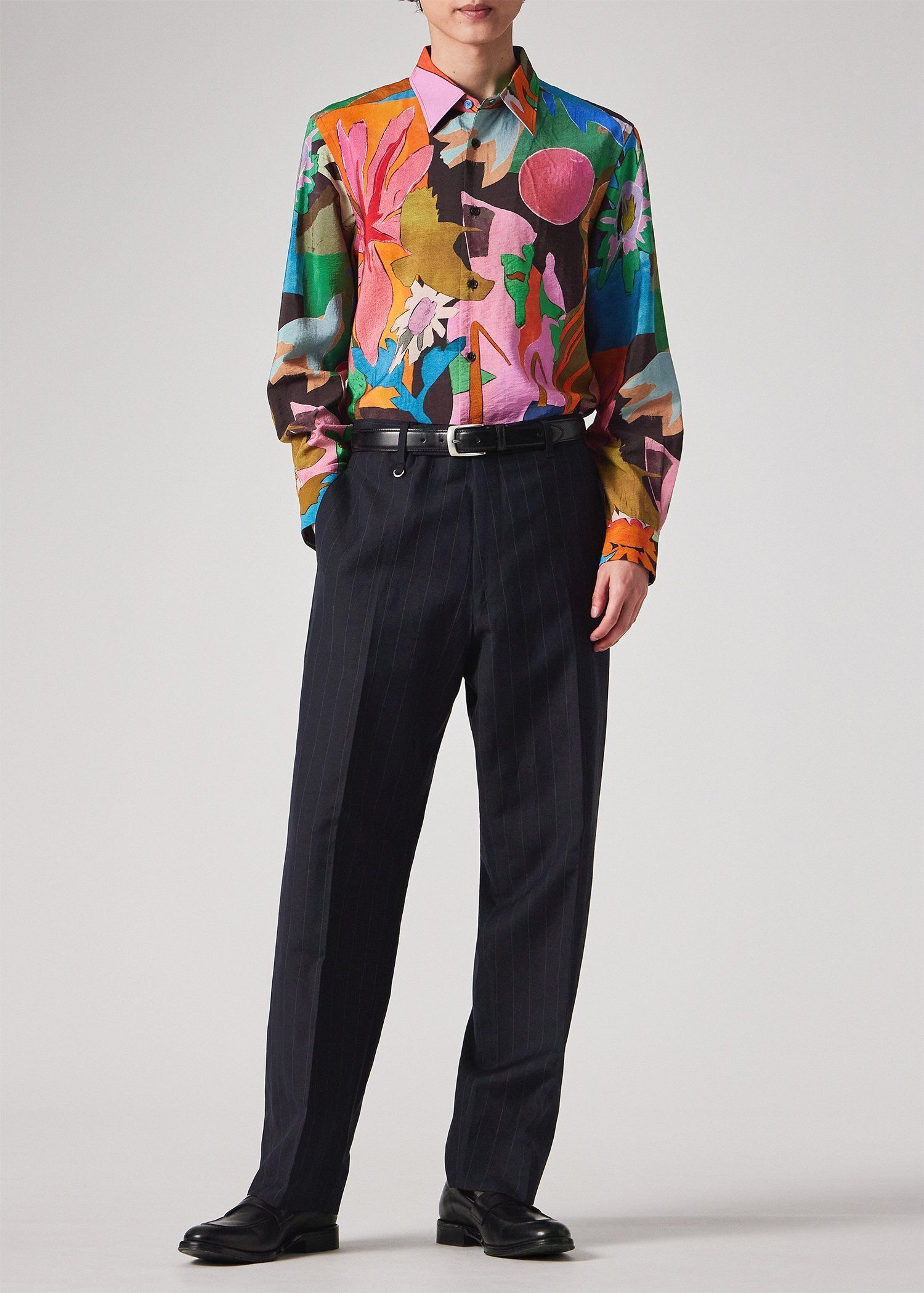 "River Collage" プリント 長袖シャツ