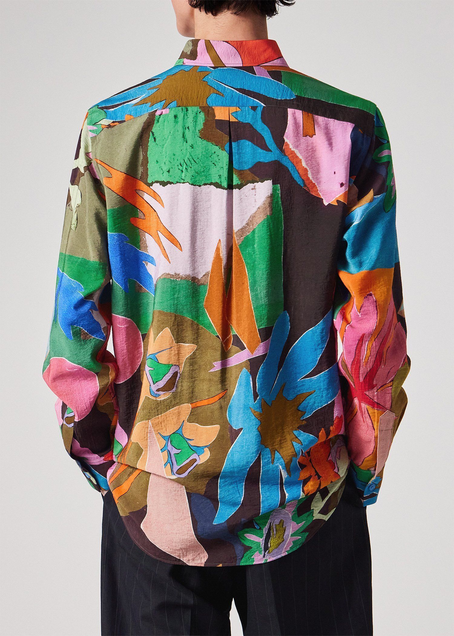 "River Collage" プリント 長袖シャツ